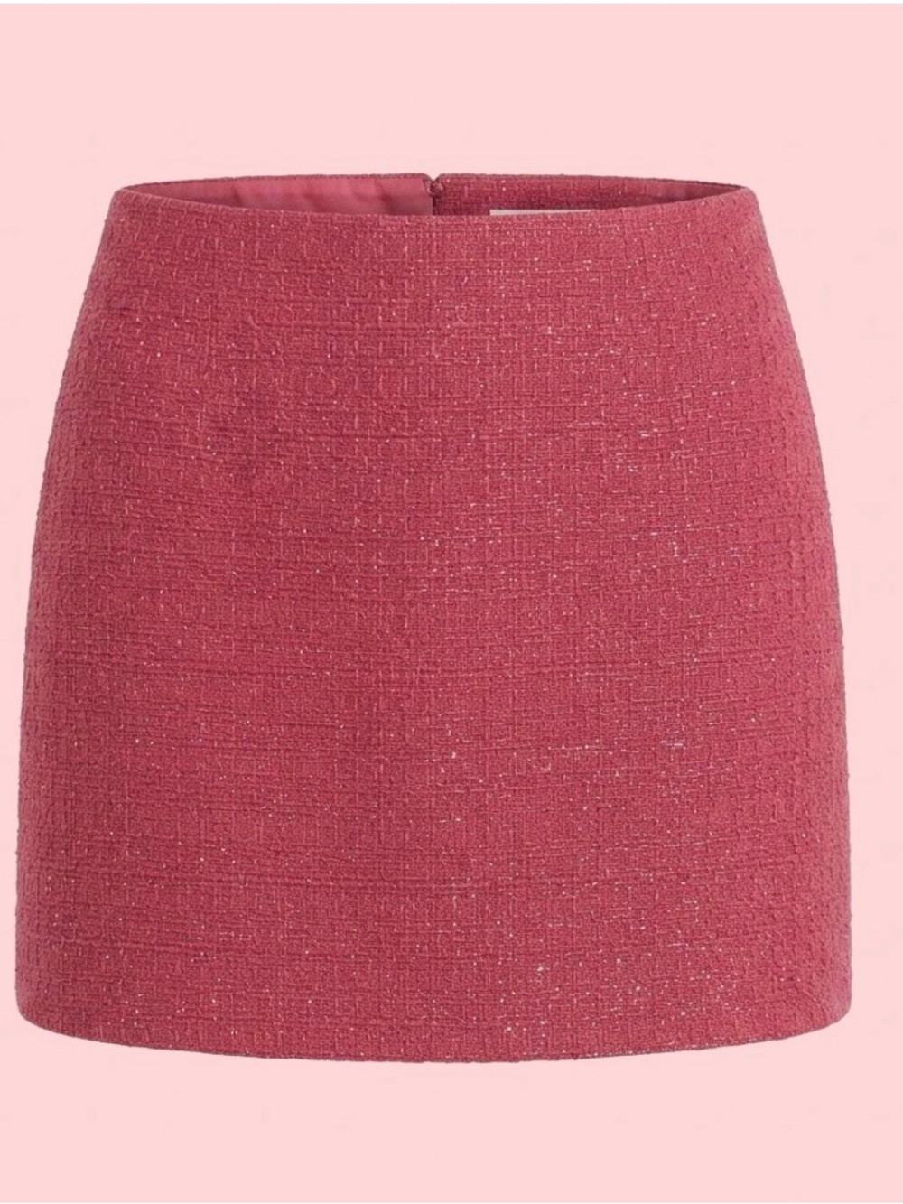 Pink Tweed Skirt with Subtle Silver Sparkle ✨ NWT Sz L Wool Blend Back to School
